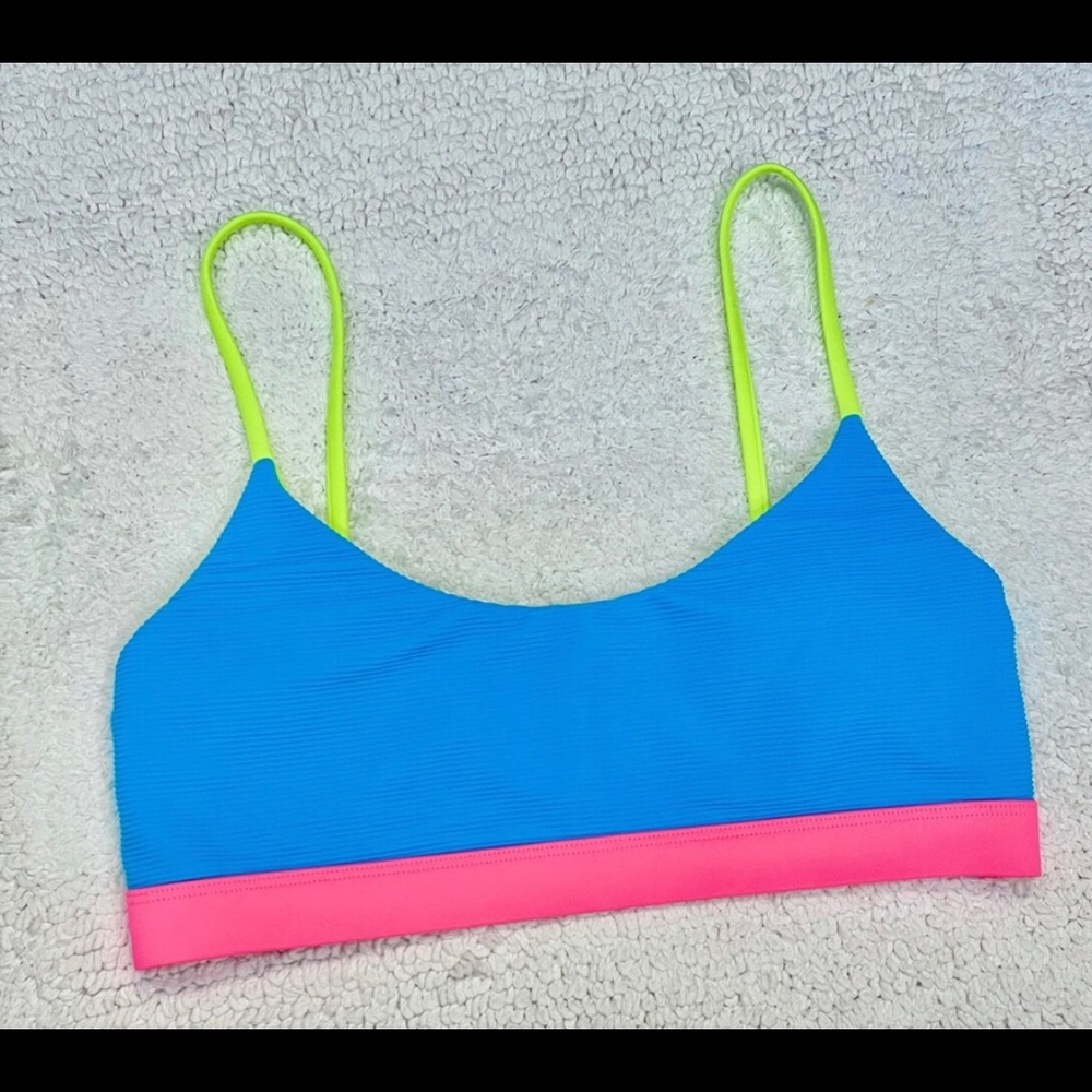 Body Glove and Victoria Secret neon ribbed scoop neck swimsuit top